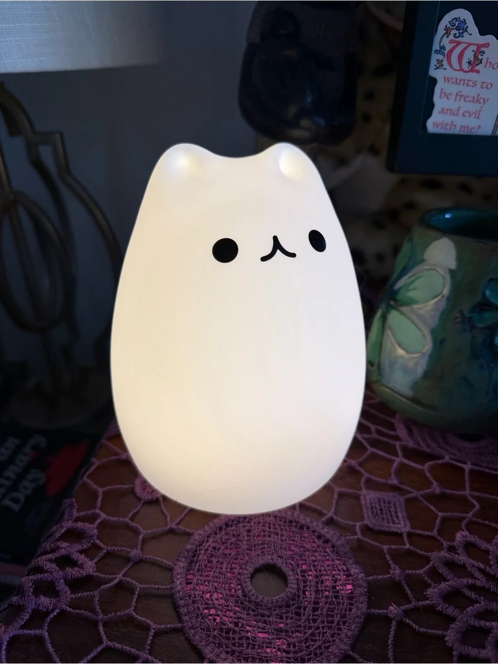 Squishy Cat Night Light Whimsy Tap Control Rechargeable Noodoll